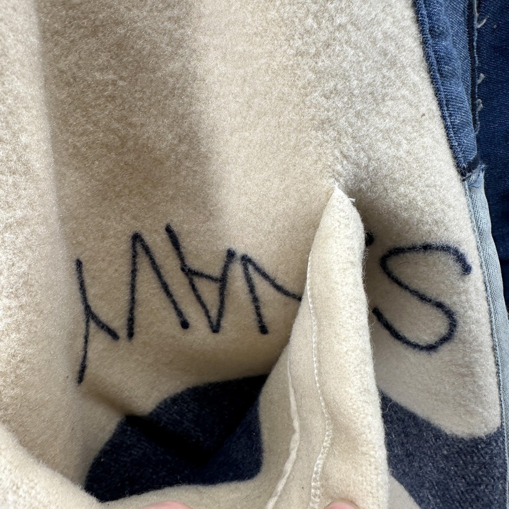 Greg Lauren US Navy Blanket GLJ Military Jacket Mens Large White Wool Denim USA - Picture 4 of 14